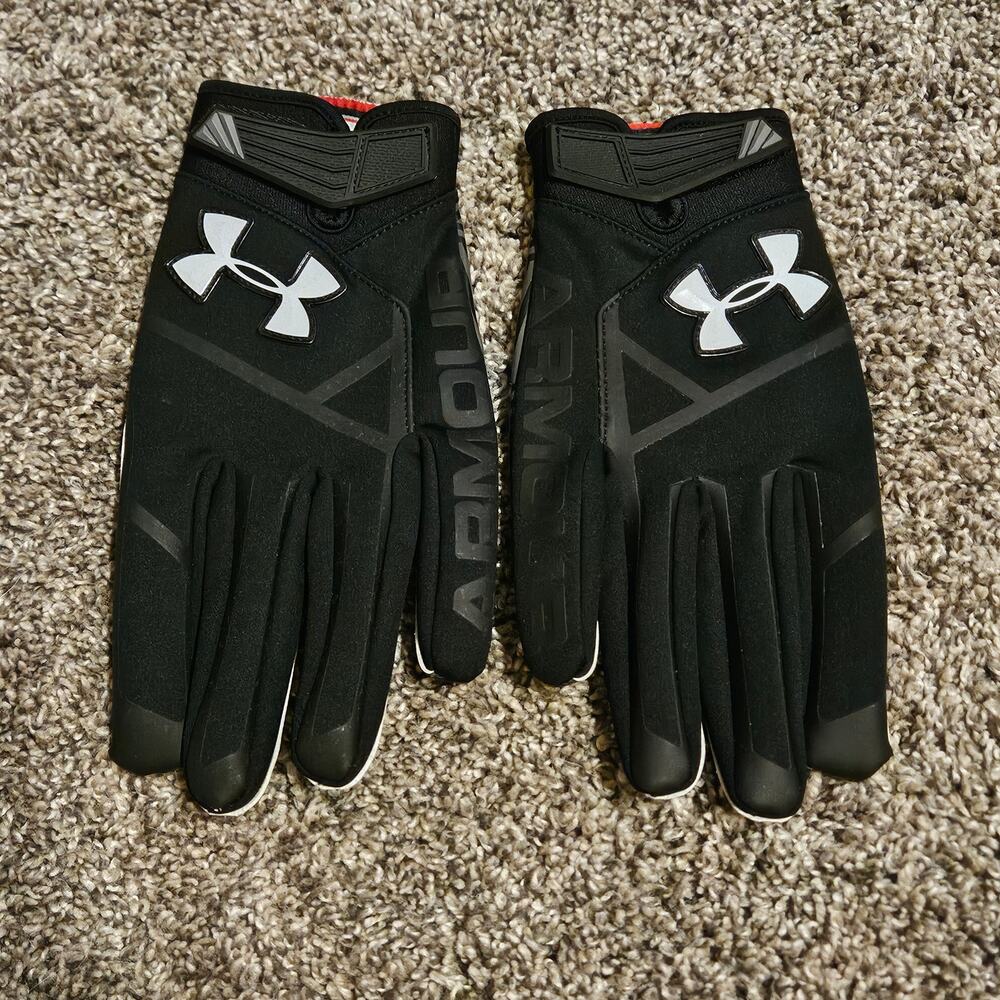 Under Armour Coldgear Football Gloves Size L Athletic‎ Performance Sports Winter